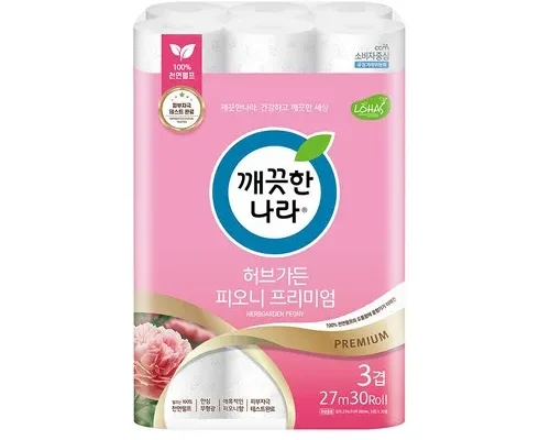 탐나는 허브가든 피오니 프리미엄 화장지 30롤 x 3팩 후기